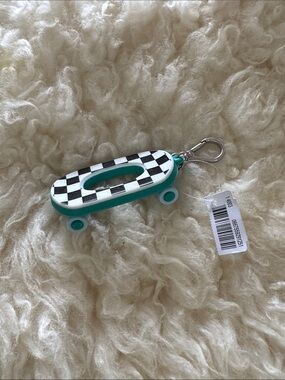 New BBW Blue Black & White Checkerboard Skateboard Pocketbac Holder